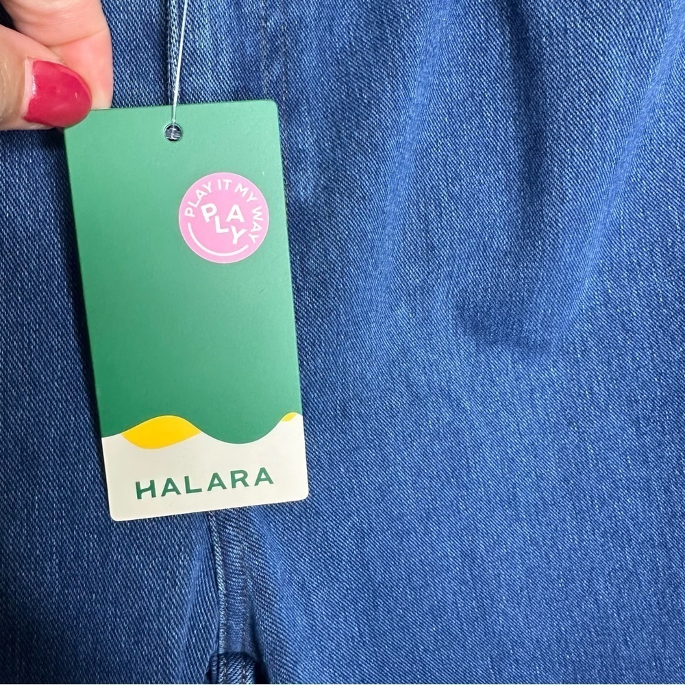 NWT Halara Washed Denim Bleached Blue Size Large - Picture 5 of 9